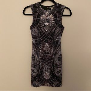 H&M gray gem / jewel print sheath dress